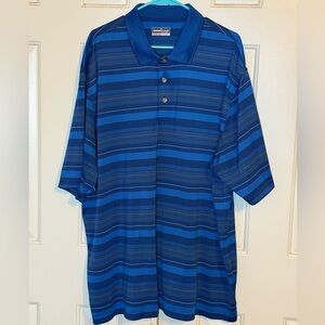 Grand Slam Navy and Royal Blue Striped Polo